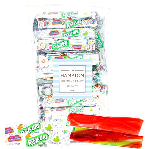 The Hampton Candy Company Fruit Roll Up Variety Pack, 72 Count, Strawberry & Tropical Tie Dye Fruit Snacks
