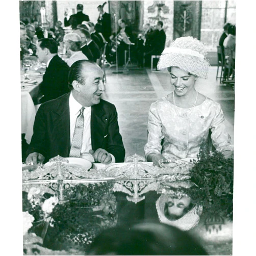 PickYourImage Vintage photo of Foreign Minister Mongi Slim and Princess Margaretha at Stockholm City Lunch for Tunisian Presidential Pairs