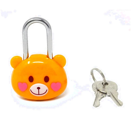 Honbay Cute Cartoon Animal Padlock Mini Brown Bear Padlock Lock with Key - for Jewelry Box, Purse, Handbag, Backpacks, Cabinet, Treasure Chest, Suitcases, Lockers, Letter Box, Diary, Notebook, etc