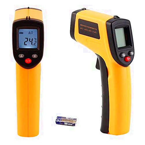 XYIE LTD Portable Infrared Temperature Gun IR Temperature Measurement Digital LCD Display Non-Contact Thermometer - 58 ° f to 752 ° f(-50~400℃) Color: Orange【Non Medical】