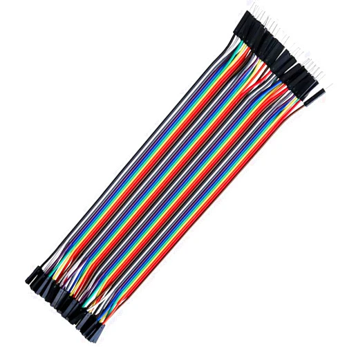 California JOS 40 PCS 20 CM (8 inch) Breadboard Jumper Wires Length Optional Dupont wire Assorted Kit Female to Male Multicolored Ribbon Cables