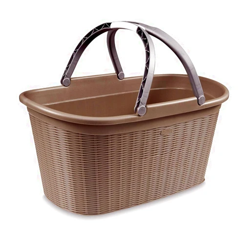 Stefanplast Elegance laundry basket with handles, 38x58x28 cm, Taupe