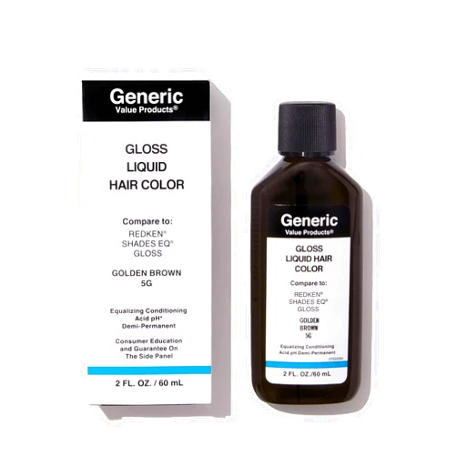 Generic Value Products 5G Golden Brown DemiPermanent Gloss Liquid Hair Color, Adds Gloss for Healthy Looking Hair, Refreshes Color, Tones for a Beautiful Finish, 2 Fl Oz