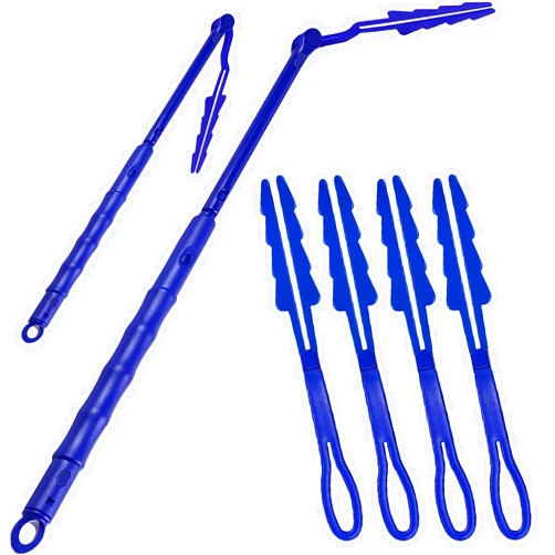 YFANITI Replacement Handles Compatible with Swiffer Duster Refill, Swiffer Duster Extended Handle,Foldable & Extendable Dust Handle Only(Blue 5pcs)