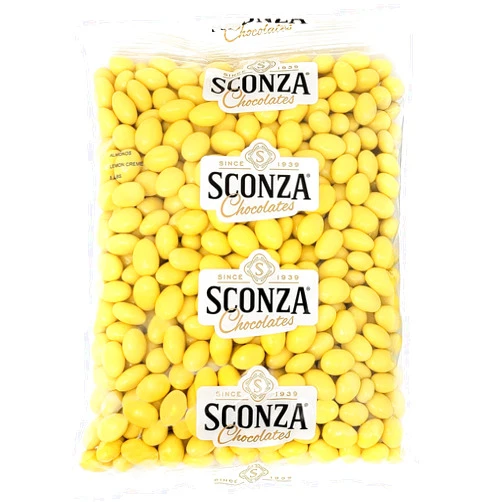 Nutic Lemoncello Chocolate Covered Almonds | 5 Lb Bulk Bag | - By Sconza - Roasted Almond Covered in White Chocolate and Lemon Creme Candy