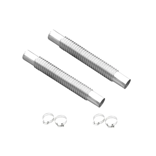Generic Stainless steel spiral corrugated exhaust pipe parking heater exhaust hose diesel heater exhaust pipe with clamp (7.87 in/20 cm-2PCS)