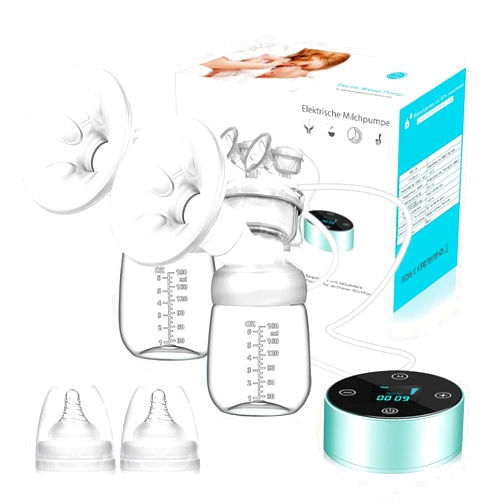 MUOCOBU Electric Breast Pump, Breast Pump Electric Breastfeeding Pump 3 Modes 10 Levels Dual Rechargeable Nursing Double Breast Milk Pump Massage with Touchscreen LED