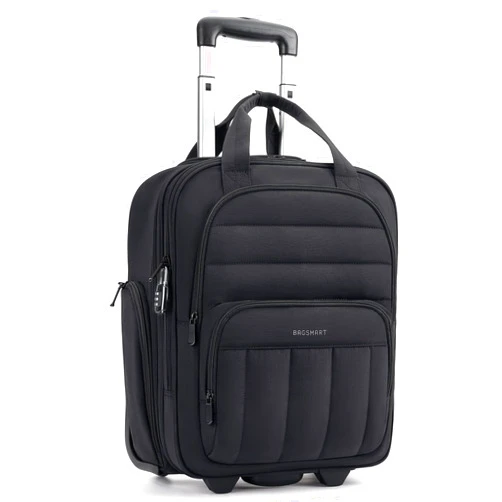 BAGSMART Small Underseat Carry on Luggage with Wheels, 16 inch Small Under Seat Luggage, Lightweight Travel Suitcase for Women, Classic