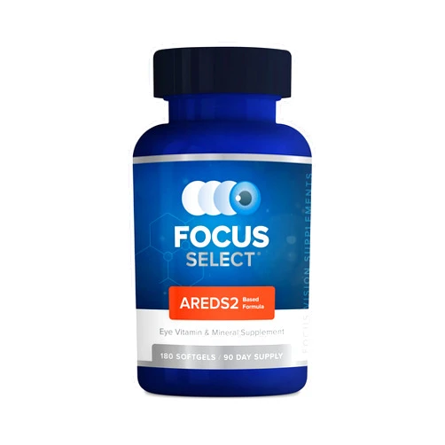 Focus Vision Supplements Focus Select AREDS2 Based Eye Vitamin-Mineral Supplement - AREDS2 Based Supplement for Eyes (180 ct. 90 Day Supply) - AREDS2 Based Low Zinc Formula - Eye Vision Supplement and Vitamin