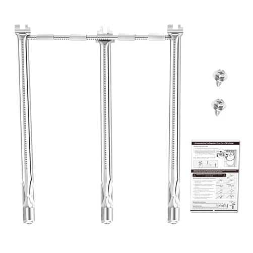 Uniflasy 69787 Grill Burner Tubes for Weber Spirit and GS4 Spirit II 300 Series, Spirit E310 E320 S310 S320 E330 S330 304 Stainless Steel Gas Grills, 18 Inch Grill Burner for Weber Spirit Grill Parts
