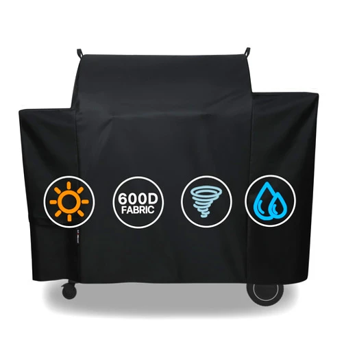 Suphomeware Girll Cover for Traeger Ironwood 885, BAC513 Full-Length Smoker Cover Grill Accessory, Heavy Duty Waterproof Black Covers with Special Zipper Design.
