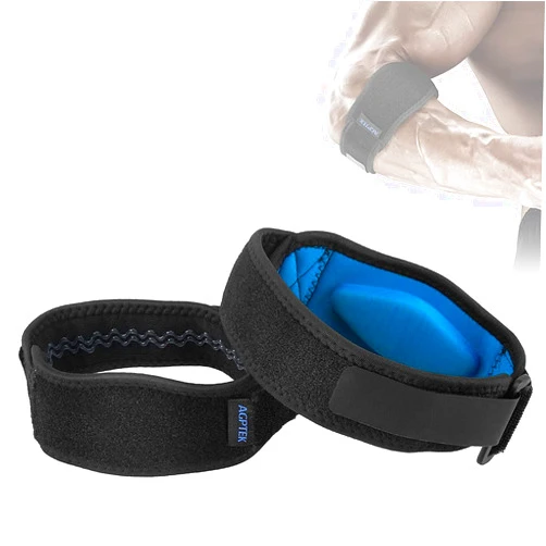 AGPTEK Elbow Brace for Tendonitis and Tennis Elbow 2 Pack, Tennis Golfers Elbow Support Arm Band Pain Relief Elbow Wrap Weightlifting Elbow Strap with Compression Pad for Men & Women