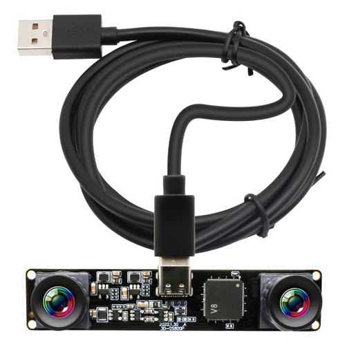 IEights 210fps Dual Lens Mono Global Shutter USB Camera, 800P OV9281 UVC Synchronization Webcam Module with Low Distortion M12 Lens Without Microphones, for Computer, Laptop, Android and Raspberry Pi