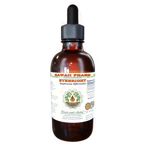 Hawaii Pharm Eyebright Alcohol-Free Liquid Extract, Organic Eyebright (Euphrasia officinalis) Dried Herb Glycerite Hawaii Pharm Natural Herbal Supplement 2 oz