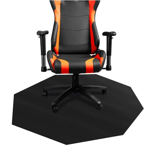 DESKU - Octagon Gaming Chair Mat, Computer and Office Chair Mat for Carpet, Black, 46 Inches x 49.5 Inches