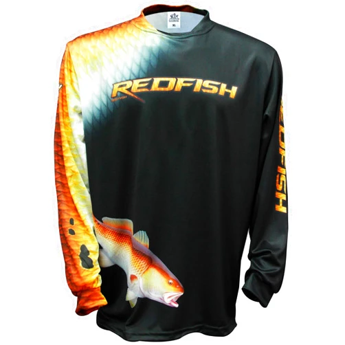 Bigfish Gear Bigfish Redfish Black UPF50 Long Sleeve Performance Fishing Shirt