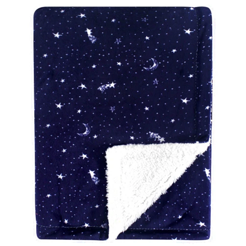 Yoga Sprout Mink Blanket with Sherpa Backing, Moon