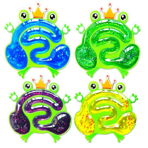 UIIOPJIOM 4PCS Sensory Fidget Toys for Kids, Squishy Glitter Leap Frog Toys for Toddlers, Autism Sensory Products Travel Toys for Boy Age 3 4 5-7 Year Old, Autistic Calming Toys for Classroom