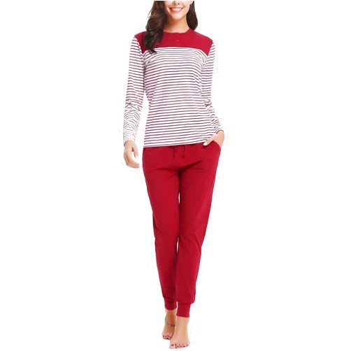 Prosoft&Hawiton Soft Womens Pajama Sets Cotton Long Sleeve Pj Sets Comfy 2 Piece Sleepwear Cozy Loungewear Nightwear With Pockets