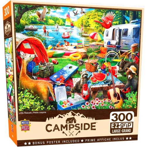MasterPieces - 300 Piece Jigsaw Puzzle, Large EZ Grip Shapes, Little Rascals, Fun for Adults, Seniors, Family, Kids, Non-Glare Finish, 18