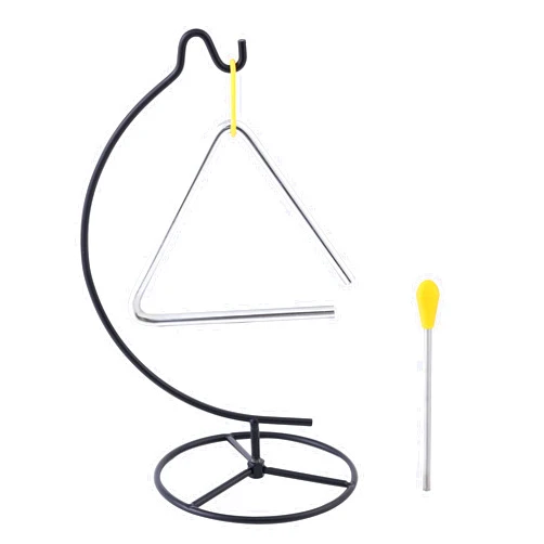 Homelavie Triangle Percussion Instrument With Striker, Hand Bell, Teacher Bell Chime for Classroom, Dinner Bell Outdoor, Meditation bell, Music Instruments for adults (5 Inch)