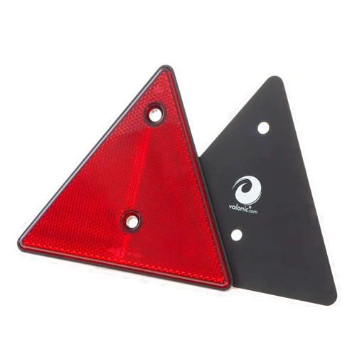 valonic triangle reflector,2 pieces - 6 x 6 inch - reflector for trailers - red - no screws included