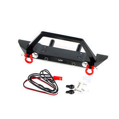LCX Racing 1/10th RC Crawler Car Metal Front Bumper for TRX4 Axial SCX10 II 90046 SCX10 D90, Upgrades Parts Accessories