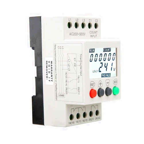 Yosoo 3 Phase Voltage Monitoring Sequence Relay, JVR800-2 Under Over Voltage Protector, Voltage Over Under Voltage Phase Failure Relay, LCD Rail Voltage Phase Loss Protector Monito