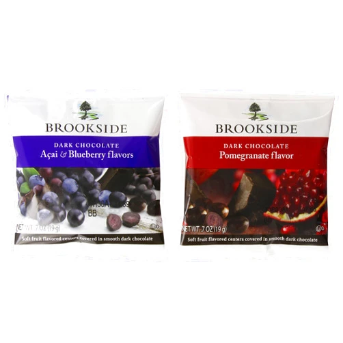 BROOKSIDE Dark Chocolate Candy Two Flavor Snack Pack, Pomegranate Flavor and Acai & Blueberry Flavors, 0.7 Ounce Package (30 Count)