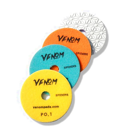 Venom Spider Diamond Polishing Pads 3 Step, 4” for Quartz and Stone (Set of 3)