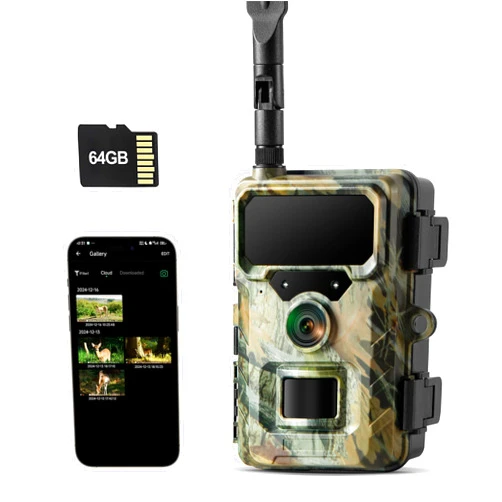 VOOPEAK Cellular Trail Cameras, 32MP 2.7K Night Vision Game Camera, Built-in SIM Card & 64GB Micro SD Card, Lifelong Free Cloud Storage, 65ft Fast Trigger Hunting Camera