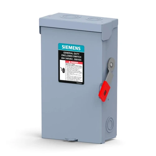 Siemens GNF221LLA 30-Amp, 2-Pole, 240V General Duty Max Series Safety Switch, Non-Fusible, Indoor