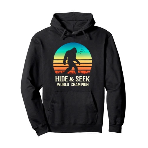 HCM Apparel Bigfoot Believer Hide and Seek World Champion Bigfoot Believer Pullover Hoodie