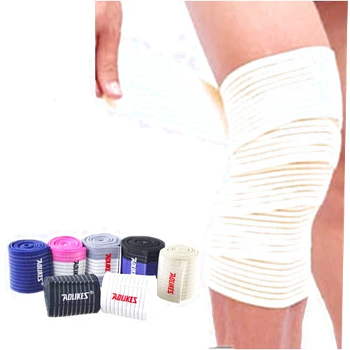 Runworld (1 Pair Elastic Breathable Knee Brace Compression Bandage Wraps Pain Relief Straps Support Wraps Sleeve for Men Women Cross Training WODs,Gym Workout,Fitness & Powerlifting (Beige)