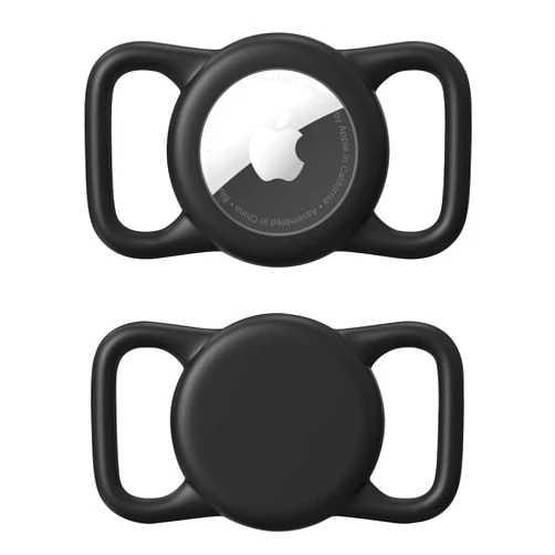 Bistee Airtag Dog Collar Holder, 1 Pack Airtag Case for Dog Collar, Silicone Protective GPS Tracker Case Accessories, Anti-Lost Protective Apple Air Tag Holder for Pet Collar