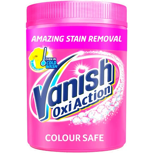 Vanish Oxi Action Colour Safe Stain Remover Powder for Clothes 1Kg, 1st Time Amazing Stain Removal Even In 30°C Cold Wash, Lifts Tough Stains, Chlorine-Free Formula, Safe On Everyday Fabrics