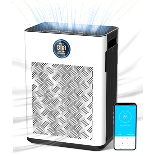 AIRJOWSET Air Purifier, Smart Air Purifiers for Home Large Room up to 1830 Ft² in 1 Hr, H13 HEPA Filter, Digital Air Quality Sensor Double-sided Air Intake Air Cleaner for Pet Smoke Dust for Bedroom (AP304)