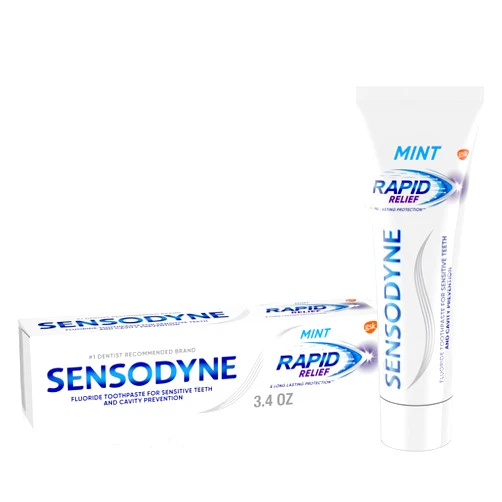 Sensodyne Rapid Relief Sensitive Toothpaste, Sensitive Teeth Treatment, Mint - 3.4 Ounces