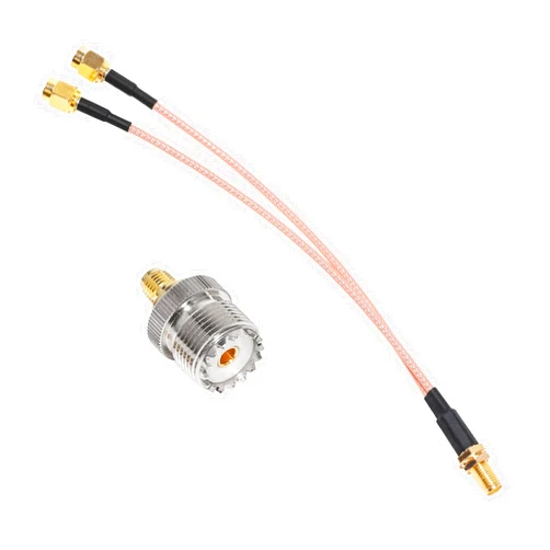 Anina SMA Female to Dual SMA Male Y Splitter Coaxial Extension Cable with SMA Female to UHF Female SO239 Low-Loss Antenna Adapter for 3G 4G 5G LTE ADS-B Ham GPS WiFi RF Radio (Not for TV)