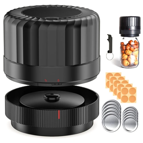 HTPOW Automatic Mason Jar Vacuum Sealer Kit - Electric Mason Jar Vacuum Sealer Kit, Jar Vacuum Sealer for Mason Jars, Jar Vacuum Sealer, A Must-Have Jar Sealer for Canned Foods Pantry Canning Pickling