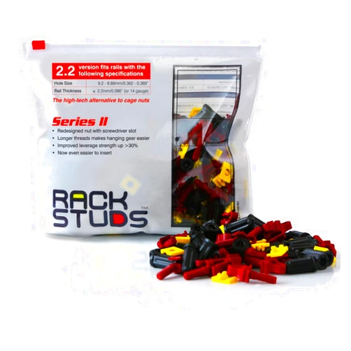 Rackstuds R100 Rack Mount Solution II - Hardware Nuts & Screw Replacement for Server Rack Rails, 19