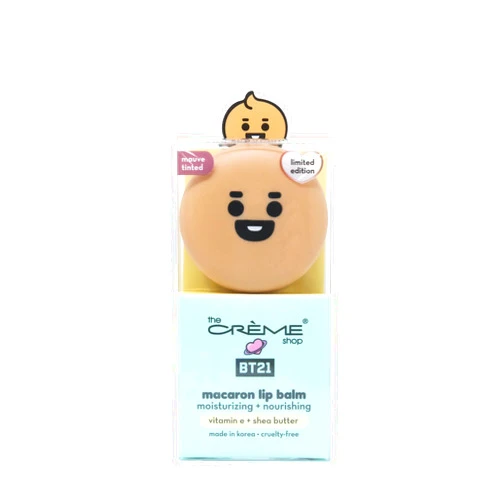 The Crème Shop | BT21 Baby - SHOOKY Macaron Lip Balm - Brown Sugar Milk Tea (Mauve Tinted)