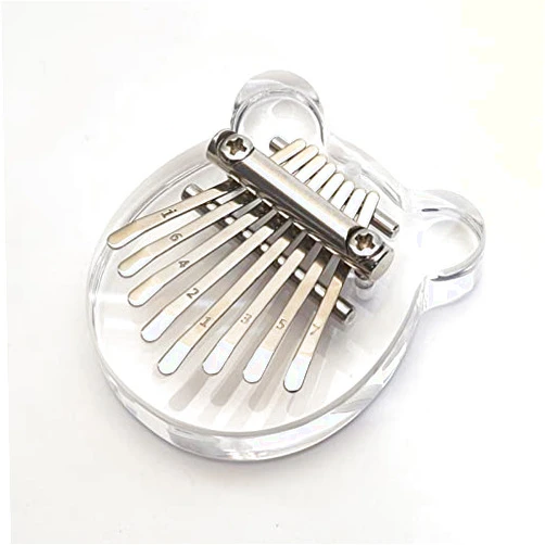 SLDHR Mini 8 Keys Kalimba Thumb Piano, Portable Marimba Music Thumb Piano Pendant with Lanyard, A Unique Gift for Children, Adults and Beginners (Little bear), B12-1
