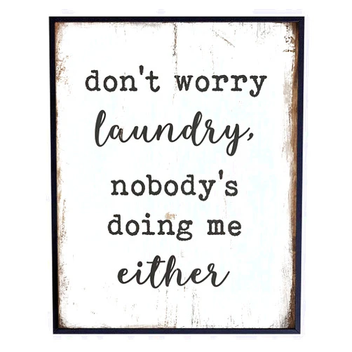 YELLOWBIRD ART & DESIGN Laundry Room Wall Decor - Funny Rustic Laundry Room Decor, Wall Art Decoration - 8x10 Poster - Cool Unique Housewarming or Gag Gift - UNFRAMED Picture Print