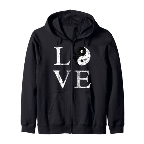 Yoga Ying Yang Omzeichen Goa Goamusik and Goaparty Love design with Ying Yang goa goparty goamusic Zip Hoodie