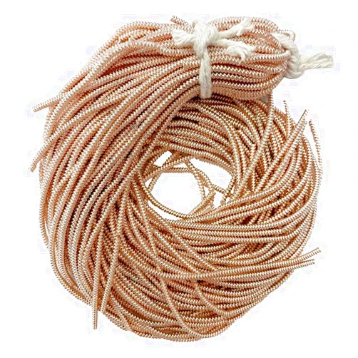 Embroiderymaterial Spiral Coiled French Metallic Wires for Tambour, Luneville & Goldwork Hand Embroidery 2MM, 10 Yard (100Gram) in Rose Gold Color