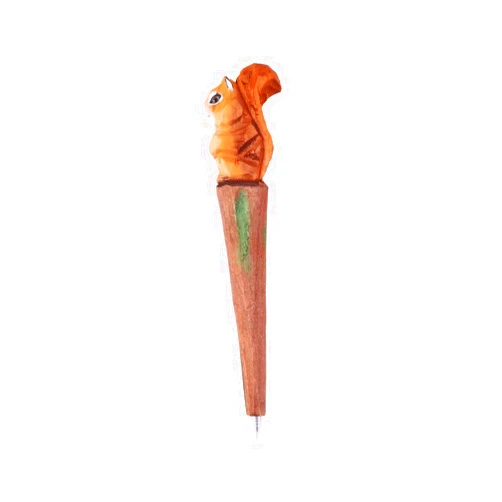 NUOBESTY Animal Pen Gel Pens Carving Wooden Pens Cartoon Carving Squirrel Pen Creative Gel Pen Ink Gel Pen Refill Hand Made Ballpen