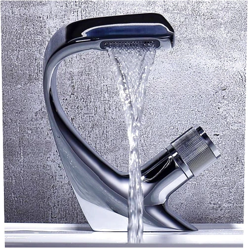 UDWTMTPRT Chrome Basin Sink Faucet Black Brass Hot and Cold Single Handle Basin Mixer Tap Deck Mounted Bathroom Faucets Sink Faucet