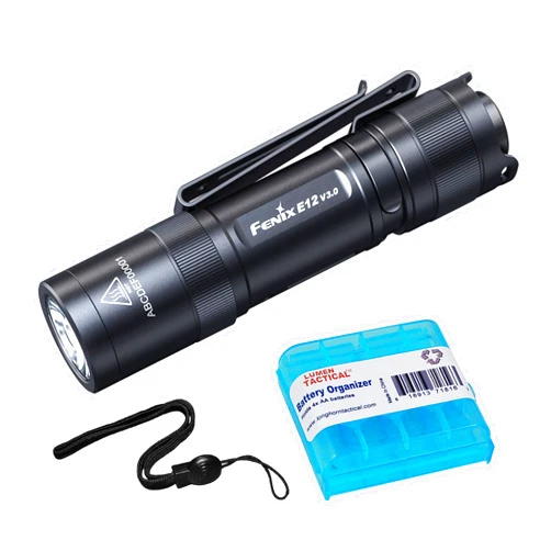 Fenix E12 V3.0 EDC Flashlight Penlight, 200 Lumen 1xAA Battery Designed for Everyday Carry with Lumentac Battery Organizer