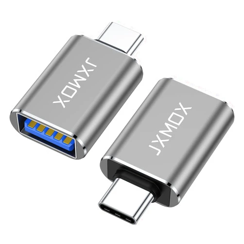 JXMOX USB C to USB Adapter [2-Pack], Thunderbolt 3 to USB 3.0 OTG Adapter Compatible with MacBook Pro,Chromebook,Pixelbook,Microsoft Surface Go,Samsung Galaxy S9 S10 S20 S21 S22 Ultra,iPhone 15 16 Pro Max